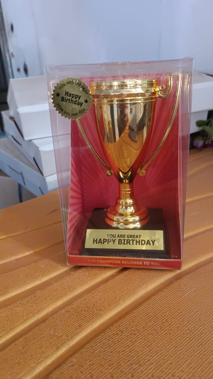 Golden Birthday Trophy – “You Are Great Happy Birthday” Plastic Award with Base Golden Birthday Trophy – “You Are Great Happy Birthday” Plastic Award with Base